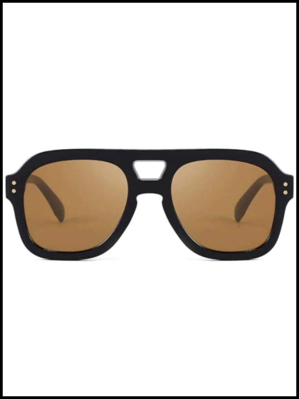 Vintage Pilot Sunglasses Square Chunky UV400 Polarized for Men Women Driving